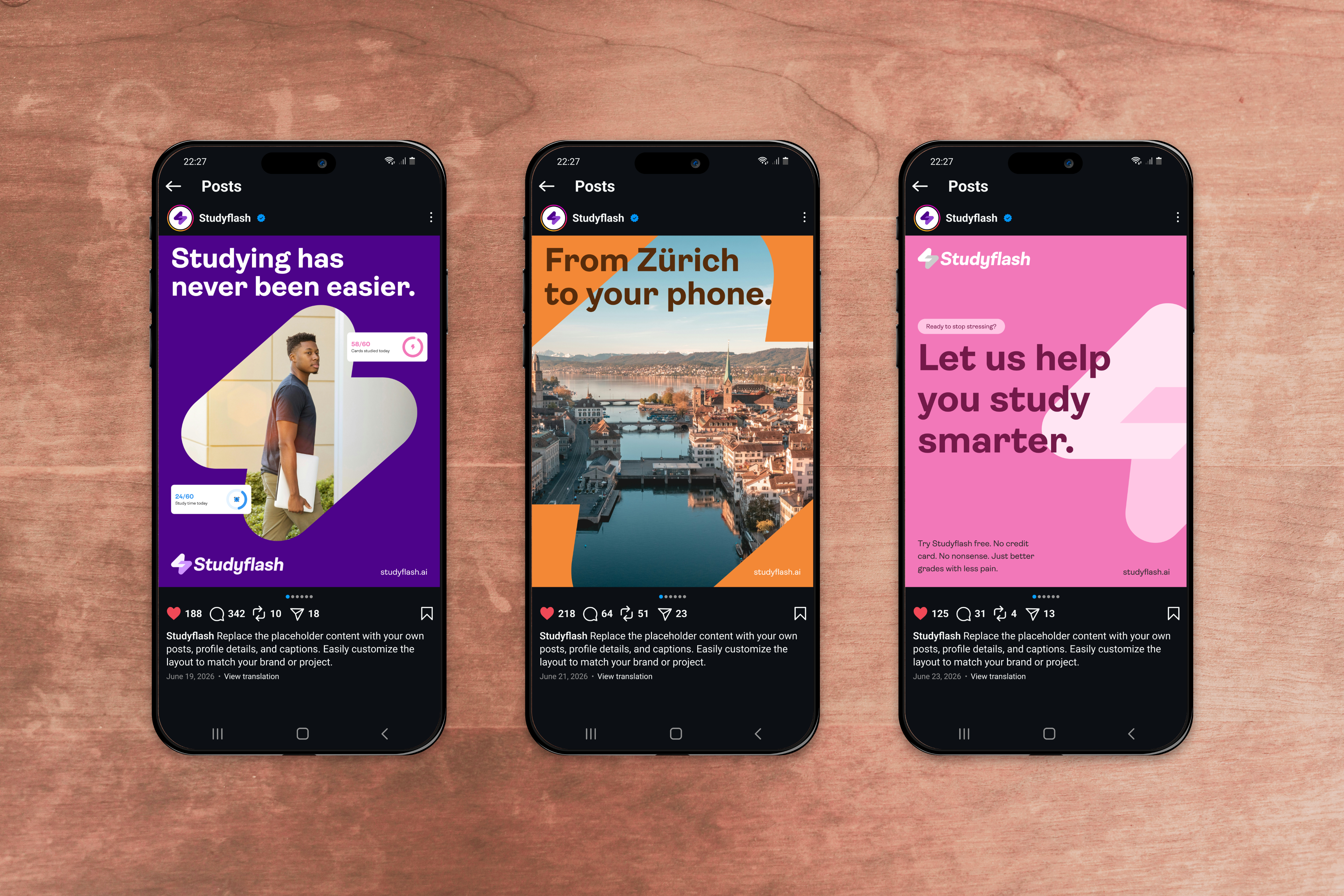 Studyflash Social Media Mockups
