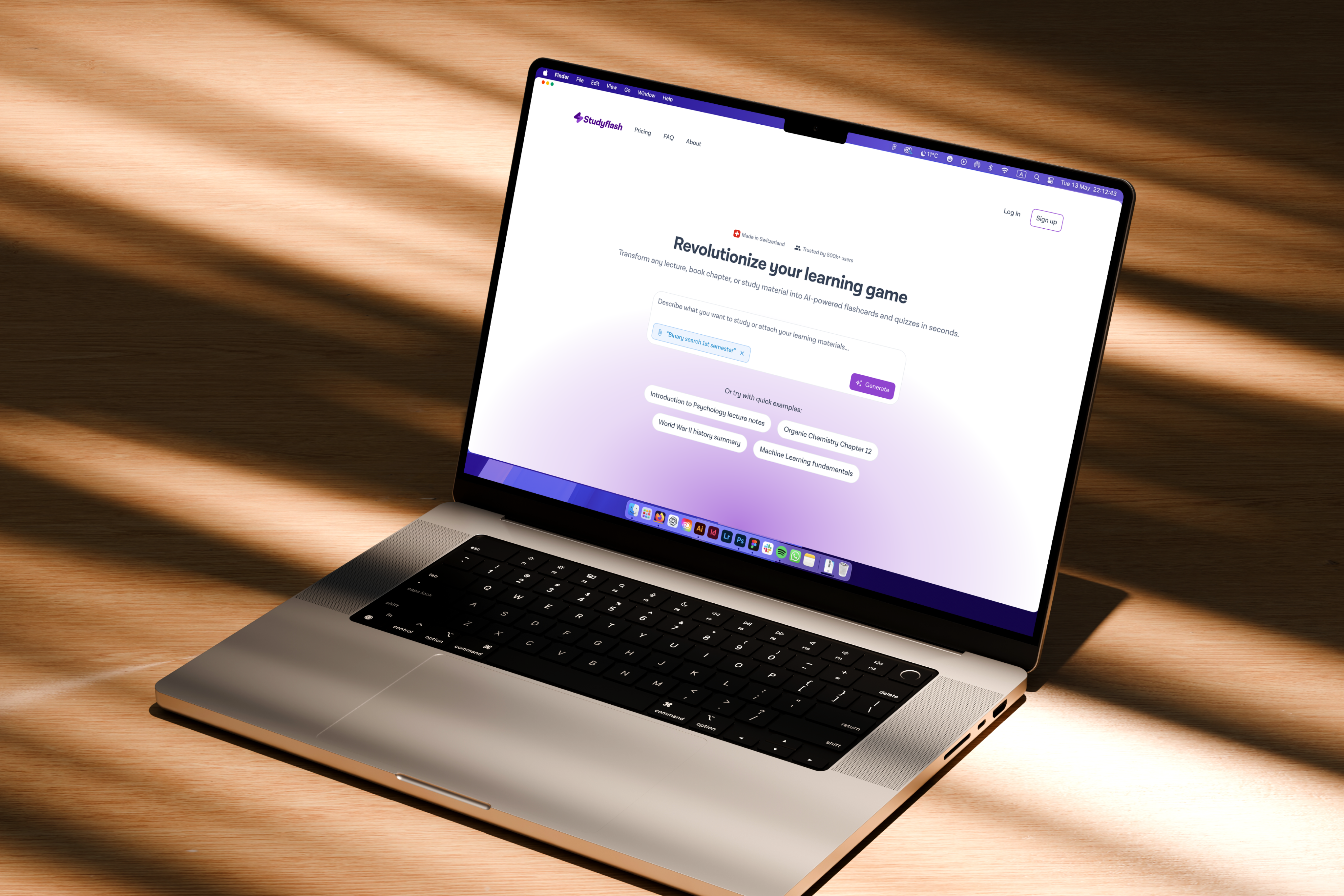 Studyflash Website Mockup